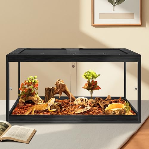 65 Gallon Bearded Dragon Tank (Black / 65 Gallon (40x19.5x19.5 Inch))