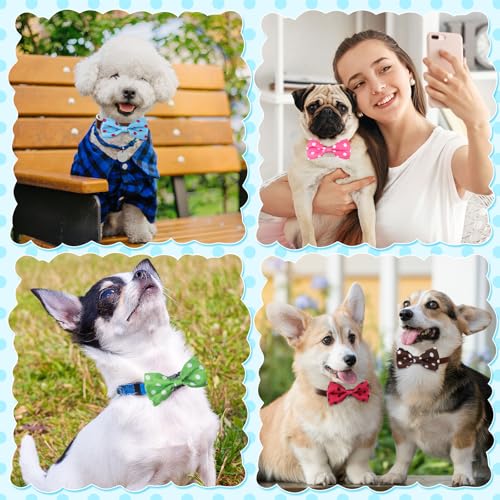 50 Pcs Polka Dot Dog Bow Ties