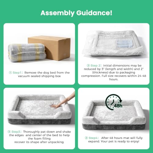 Extra Large Orthopedic Dog Bed for XL Dogs with Cooling Gel Solid Memory Foam (XL(45.0"L x 35.0"W x 7"Th))