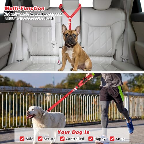 Dog Seat Belt for Car (Red)