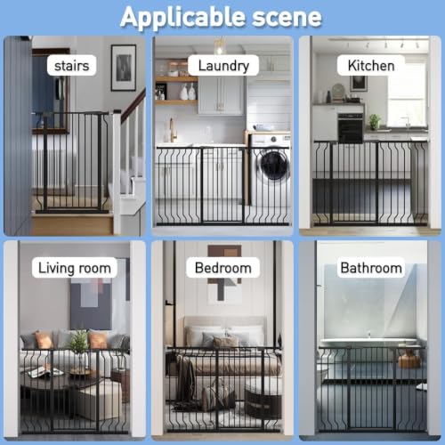 40.55" Extra Tall Baby Dog Pet Gate 29.92 (Black / 29.92-46.85"/76-119cm)