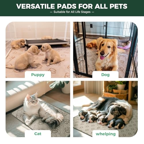 Washable Pee Pads for Dogs (Khaki / 27" x 41" (2 Packs))