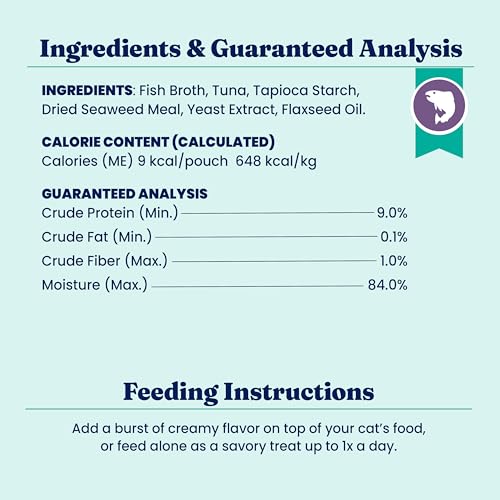 SeaMeal Squeeze Tuna Lickable Cat Treats with Seaweed for Skin & Coat (96 Ounce (48 Count))