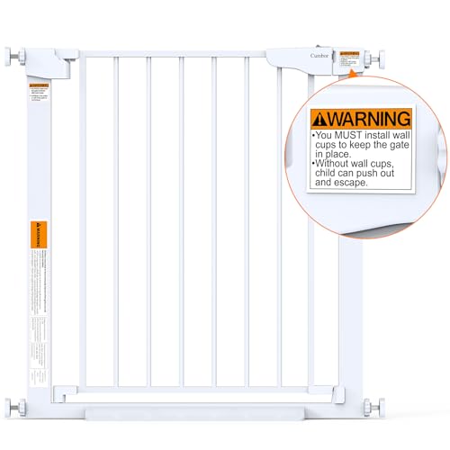 2 Pack 30 46" Baby Gate for Stairs (White / 30"-46"W x 30.5"H | 2 Pack)