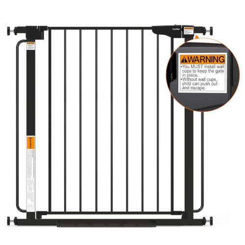 Extra Wide Baby Gate (Black / 36.6"-69" W x 30.5" H)