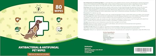 Antifungal and Antibacterial All Natural Wipes for Dogs & Cats