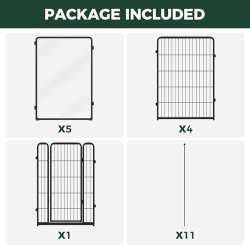 AuraSpace Pro Acrylic & Wire Mesh Indoor Dog Playpen (Black / 40"H)