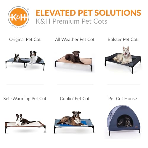 K&H Outdoor Elevated Dog Bed for Small & Medium Pets (Chocolate/Black Mesh / Medium 32"L x 25"W)