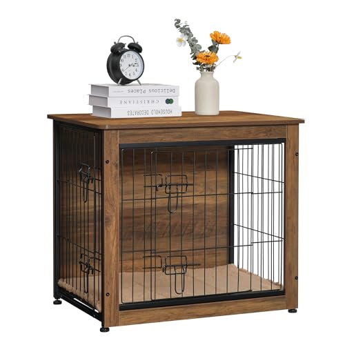 27" Dog Crate Furniture (Warm Brown / 27.2"L x 20.1"W x 23.6"H)