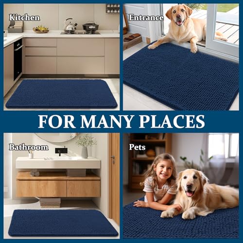 Dog Door Mat for Muddy Paws 36x24 (Dark Blue / 36" X 24")