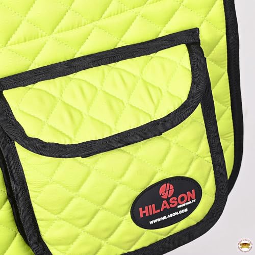 Western Horse Luxury Quilted Saddle Pads with Pockets (Lime Green)