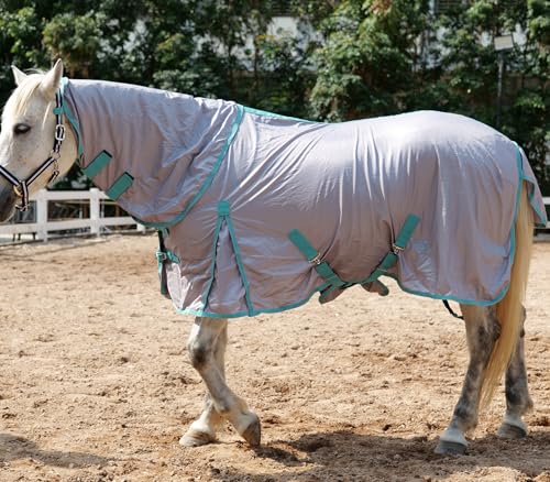 Horse Fly Sheet with Removable Neck Cover & Belly Wrap (Grey / 69)