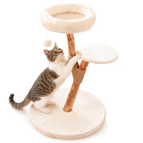 2 Tier Cat Tree for Kittens & Small Cats (White / Small 2-Tier)