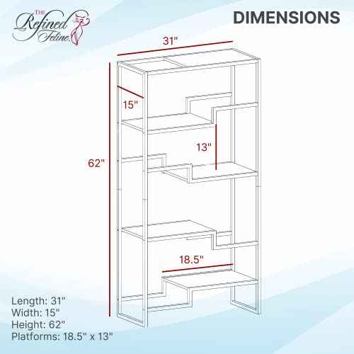 62 Inch Tall Metropolitan Cat Condo (Gray Frame)