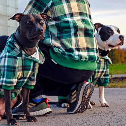 Dog Hoodie Buttery (Green Plaid / 3XL)