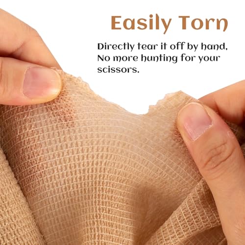 6 Rolls Elastic Self Adhesive Bandage Wrap 4 Inch (4 Inch-6 Count Brown)