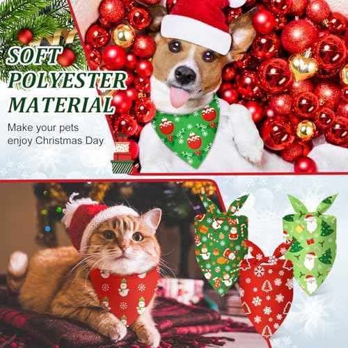 100 Pcs Christmas Dog Bandanas Bulk (Christmas / 19.7 x 13.8 x 13.8 Inch)