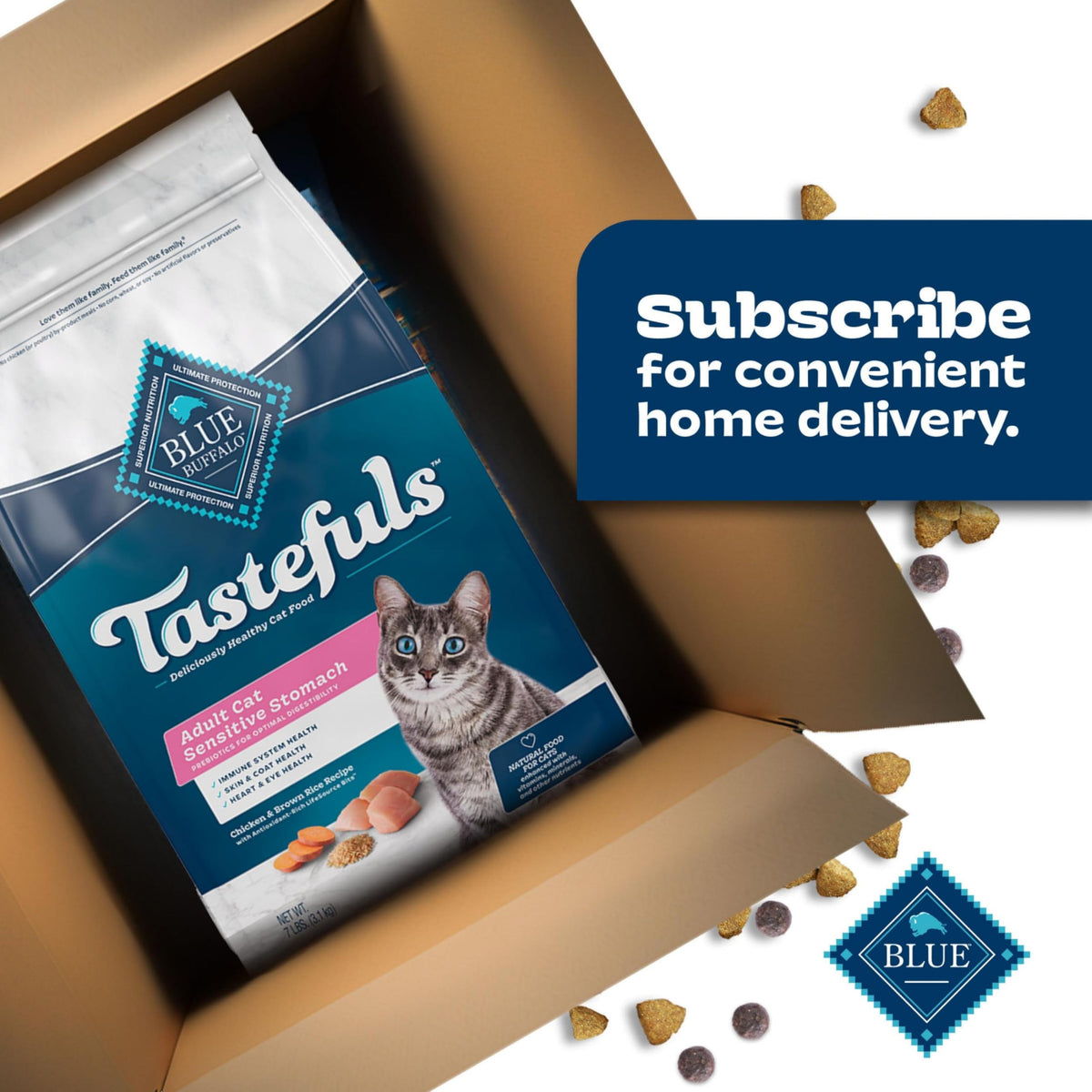 Tastefuls Chicken Adult Sensitive Stomach Dry Cat Food (3 Pound (Pack of 1))