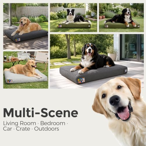 47 Inch Indestructible Dog Bed for Aggressive Chewers (Green / XX-Large)