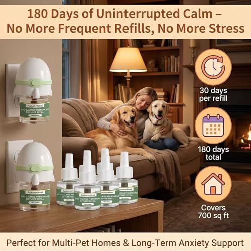 8-in-1 Dog Calming Pheromone Diffuser Kit, Pet Stress Support (8 packs - Rocket Diffuser)