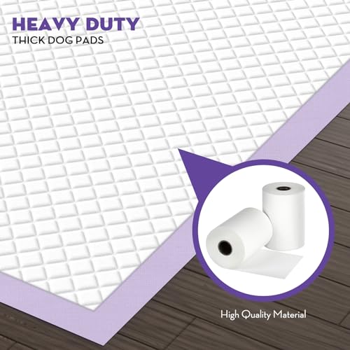 Puppy Pads with Adhesive Tabs Leak Proof Lavender Scent 28x34in 40Ct (Large-28x34in(40Ct))