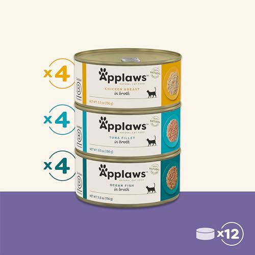 3 Flavor Variety in Broth Wet Cat Food 12 (5.5 Fl Oz (Pack of 12))