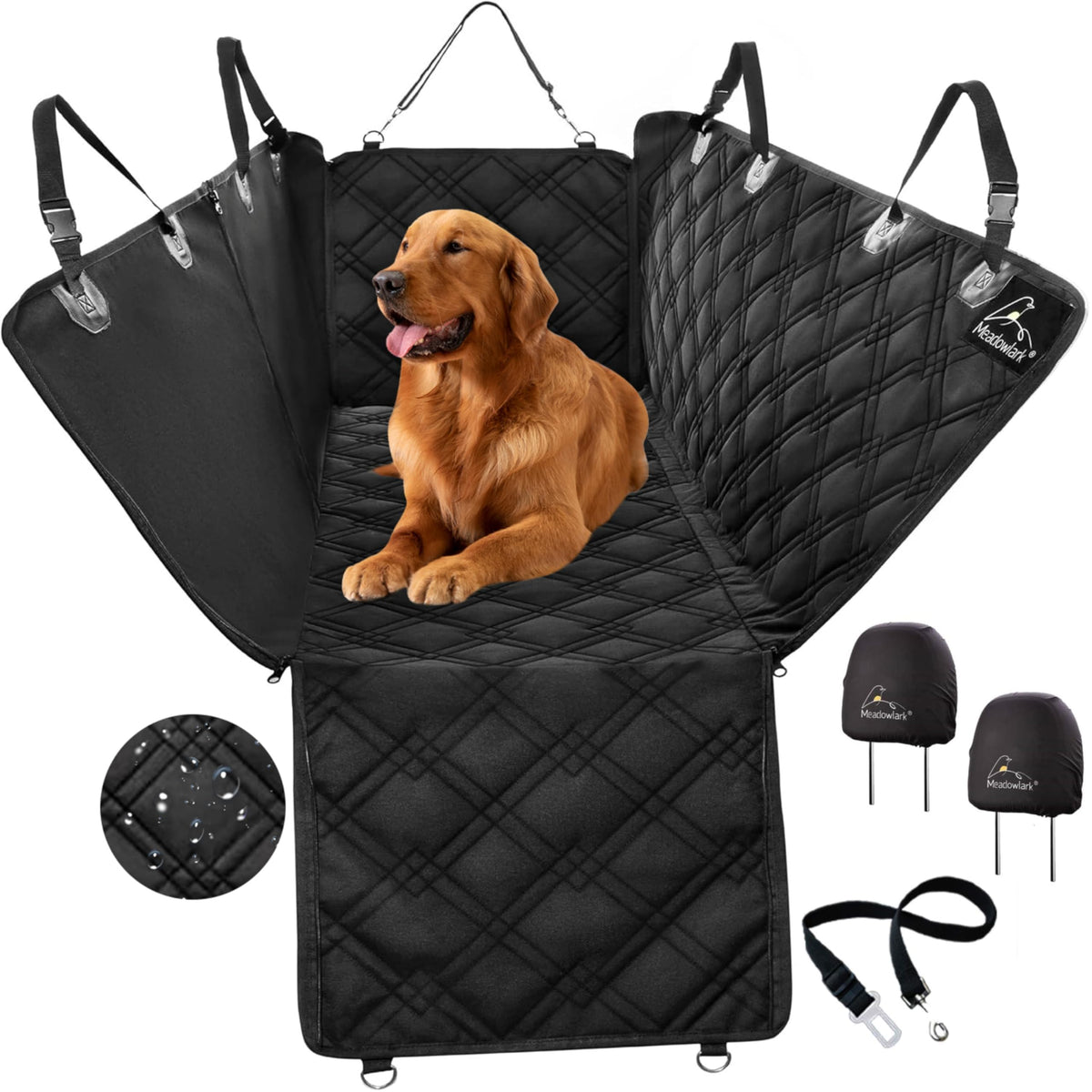 Dog Car Seat Cover (XL – Fits Large SUVs & Full-Size Trucks / Black)