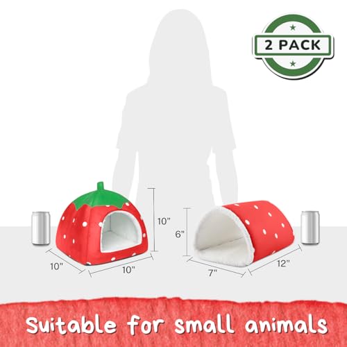 Guinea Pig Hideout with Tunnel (Red strawberry)