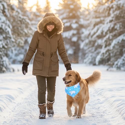 100 Pcs Winter Dog Bandanas Bulk (Winter / 31.5 x 21.7 x 21.7 Inch)