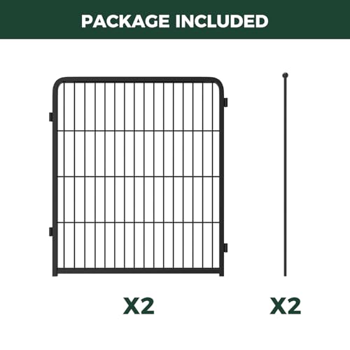 2 Add on Wire Panels for AuraSpace Pro Dog Playpen (Black / 32"H)
