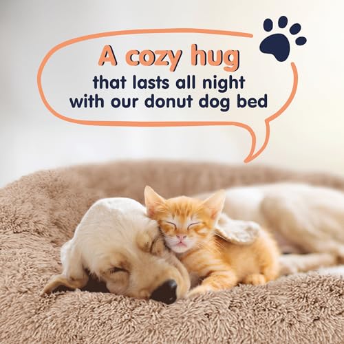 Calming Donut Dog Bed for Small Dogs (Pink / Small (23"L x 23"W x 8"Th))