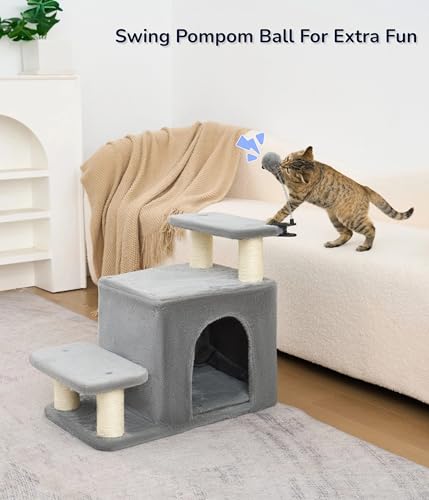 Cat Stairs for Bed (Gray)