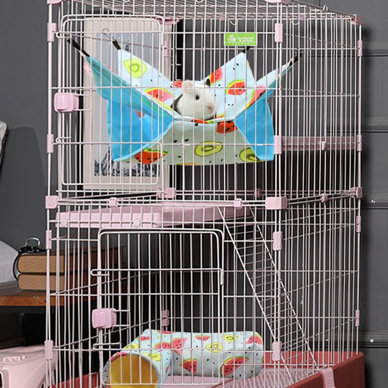 Large Caliber Guinea Pig & Rat Tunnel Hideout & Hammock (3. Hammock&Tunnel-watermelon)