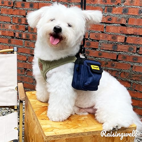 Dog Treat Pouch for Pet Walking and Training with Clicker (Two Bag / d5.Blue1)
