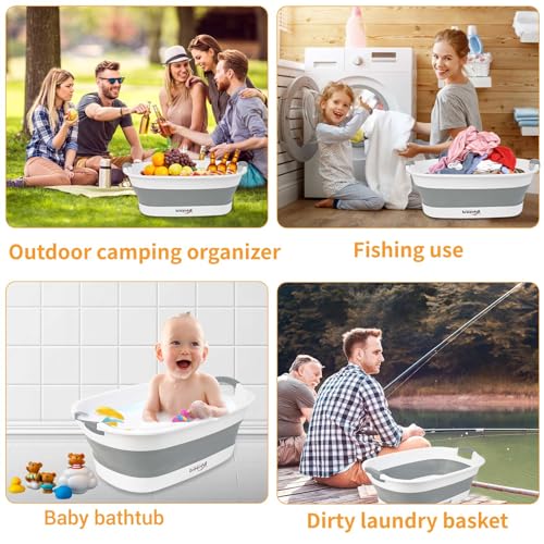 Collapsible Dog Bath Tub (Gray)