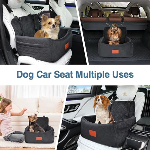 Dog Car Seat for Small Dogs Under 30lbs (Black / Small)