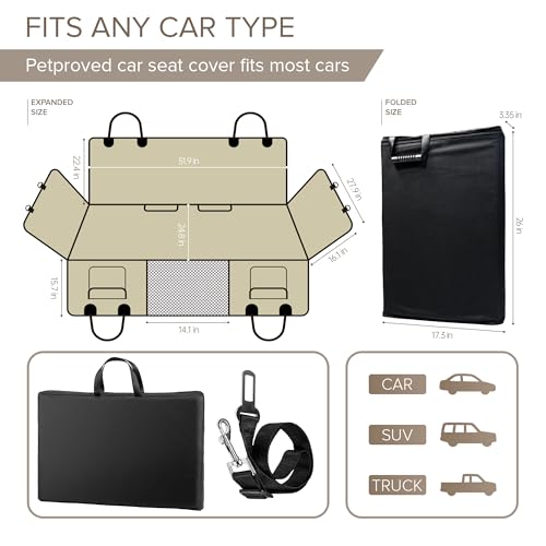 Back Seat Extender for Dogs (Khaki / For Cars / SUV / Small Trucks)