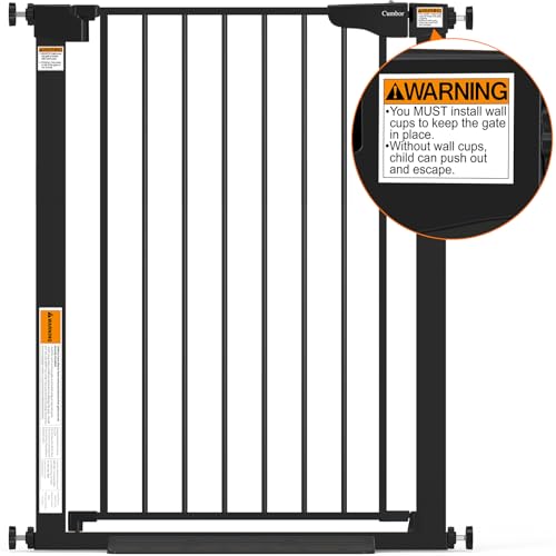 36" Extra Tall Dog Gate for Large Dogs (Black / 30"-54" W x 36" H)