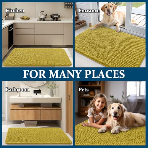 Dog Door Mat for Muddy Paws 30x20 (Mustard Yellow / 30" X 20")