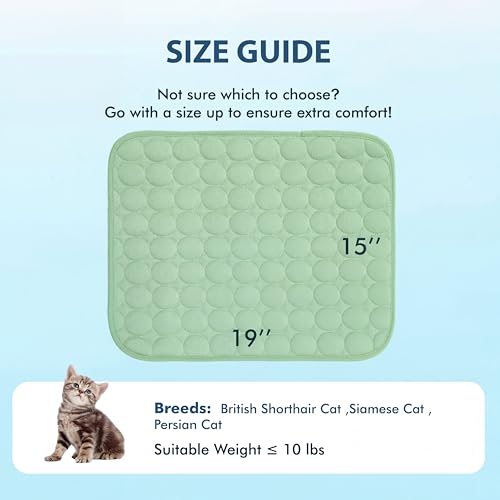 Summer Cooling Mat & Sleeping Pad (19" x 15" / Green)