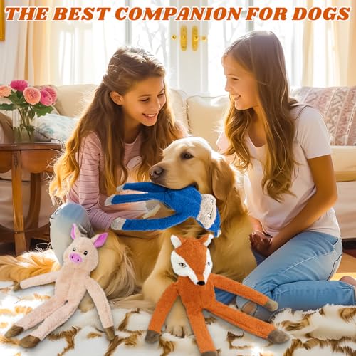 3 Pack No Stuffing Dog Toys (pink)