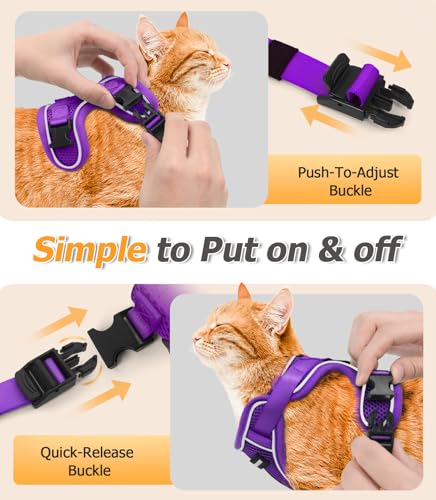 Cat Harness and Leash Set (H600 Pro Purple / Medium (13-18lb))