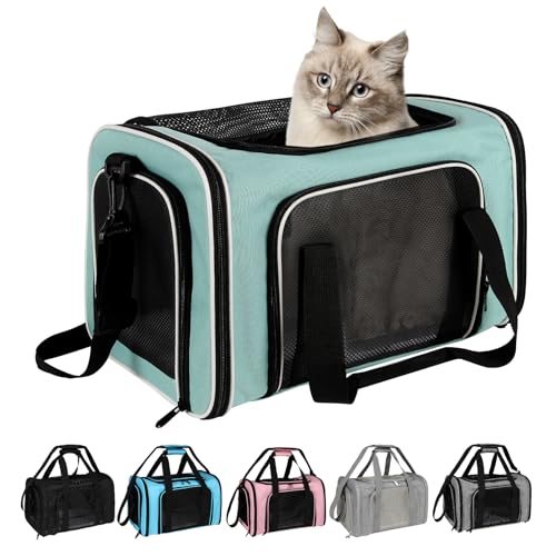 Dog Cat Carrier Pet Carriers for Small Medium Large Cats Dogs Carrier Soft Sided Small Puppy Dog Carrier Portable Foldable Airline Approved Dog Cat Travel Carrier Green Large (20.0"L x 13.0"W x 13.0"H / Green)