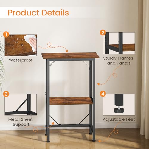 10 Gallon Fish Tank Stand (Rustic Brown / 10 Gal-2 Tier)
