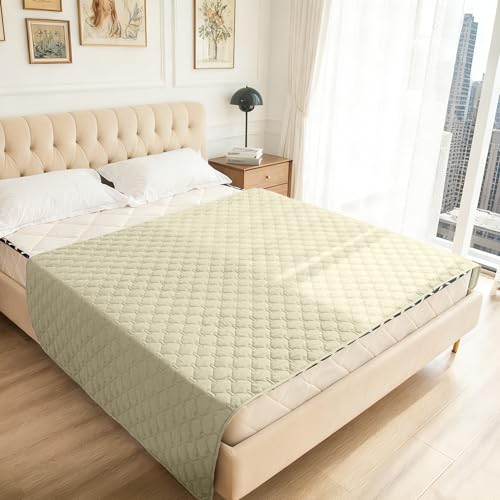 Waterproof Dog Blankets for Large Dogs (82x120 Inch (Pack of 1) / Dark Cream/Light Cream)