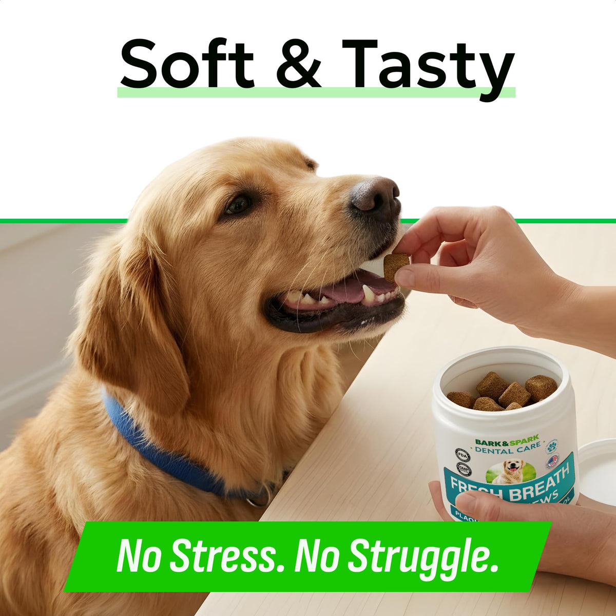 Dog Teeth Breath Freshener Chews (Breath Aid Probiotics / 90 Dental Care Chews)