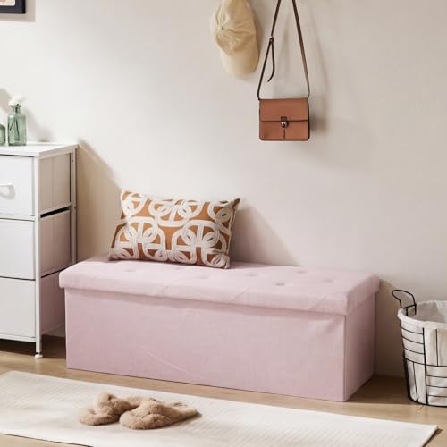 43 Inch Folding Storage Ottoman Bench
