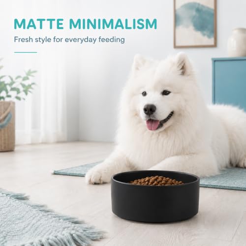 Ceramic Dog Bowls (Matte Black)
