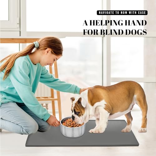 23x16 Waterproof Silicone Dog Food Mat (Grey / 23" x 16")