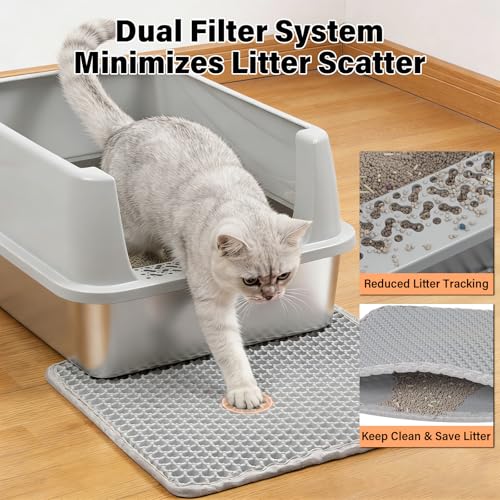 Stainless Steel Litter Box with Lid (S:17.5x13.6x8inch with Lid)